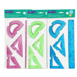 METRON KIDS ΓΕΩΜΕΤΡΙΑΣ ΣΕΤ 4 ΤΕΜΑΧΙΑ ΕΥΚΑΜΠΤΟ BLISTER 30cm
